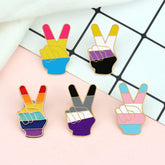 Queer Love V Sign Enamel Pins Collection